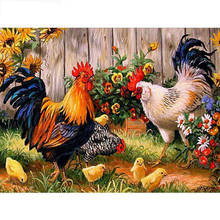 hen Diamond Embroidery Painting Cross Stitch Cock Rooster Animal Picture of Rhinestones Christmas Gift Full Diamond Mosaic 2024 - buy cheap