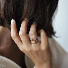 Momiji anéis de miçangas estilosos para mulheres meninas artesanais pedra natural presente de joias atacado anel de casamento de várias cores festa 2024 - compre barato