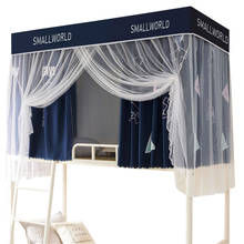 Cortina de cama mosquiteiro, uma peça com suporte beliche luz sombra de tecido completamente fechado feminino 2024 - compre barato