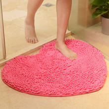 Love Heart Shape Bathroom Carpet,Solid Green Red Bath Mats Doormat,Tapete Para Quarto,Non-sllip Chenille Bedroom Rug Floor Mat 2024 - buy cheap