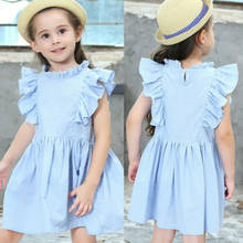 Toddler Kids Baby Girls Dress Princess Party Solid Color Dress Summer Infant Girl Ruffle A-line Dresses 2024 - buy cheap