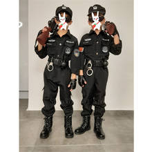 Disfraz de policía para niños, traje de SWAT para escenario, fiesta de Halloween, Carnaval, uniforme de policía, corto y largo del ejército 2024 - compra barato