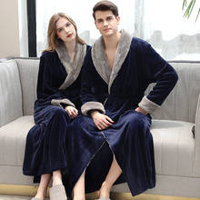 Lovers Winter Long Flannel Coral Fleece Warm Solid Bathrobe Women Men Kimono Coffee Bath Robe Bridesmaid Sexy Dressing Gown 2024 - buy cheap