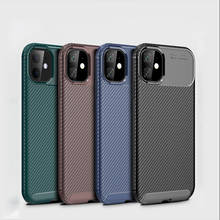 Luxury Carbon Fiber Silicone Case For iPhone 13 12 11 Pro max X XR XS Max mini SE 8 7 6s 6 Plus case Protection Phone Cover 2024 - купить недорого
