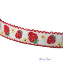 1.5CM Wide HOT Strawberry Embroidery flower lace fabric trim ribbon DIY sewing applique collar cord wedding dress guipure decor 2024 - buy cheap