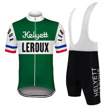 Conjunto de ropa de ciclismo retro para hombre, maillot de manga corta con almohadilla de gel elástica, color verde, transpirable y clásico 2024 - compra barato