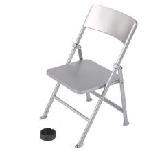 1/6 Scale Mini Folding Chair with Ashtray for Dolls Action Figures Black 2024 - buy cheap