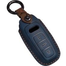 Genuine Leather Handmade Car Key Cover key Case For Audi A6 C8 A7 A8 Q8 2018 2019 2024 - buy cheap