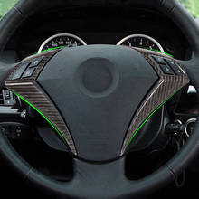 Embellecedor de cubierta de botón de interruptor de Panel de volante de coche, estilo de carbono, para BMW serie 5, E60, E61, 2003, 2004, 2005, 2006, 2007, 2008, 2009, 2010 2024 - compra barato