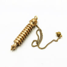 Pêndulo para adivinhação reiki cura espiral wicca feminino masculino parafuso amuleto em forma de pingente de metal 2024 - compre barato