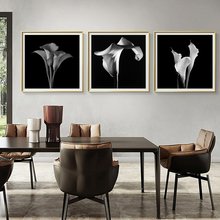 Pintura minimalista em tela, arte decorativa para parede, preto e branco, bonita, flores, posteres e impressões, imagem decorativa, decoração de casa 2024 - compre barato