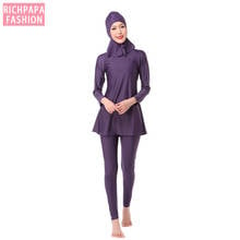 Muslim Swimming Women Modest Coverage Hijab Plus Size Muslim Swimwear Bathing Suit Beach Swimsuit for Arabian Burkinis 2024 - buy cheap