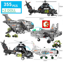 Construction Police Helicopter Building Blocks Military WW2 Airplane Aircraft Bricks Educational Toys SEMBO 2024 - buy cheap