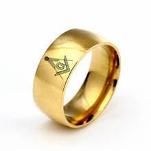 Mangopie 8mm freemasons anel maçônico preto anéis para homens mulher ouro prata preto 316l aço inoxidável encantos jóias 2024 - compre barato