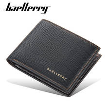 Baellerry-cartera corta de cuero coreano para hombre, billetera juvenil para múltiples tarjetas, Cartera Horizontal de negocios abierta de Color puro 2024 - compra barato
