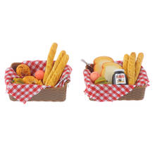 Mini Bread Basket Simulation Kitchen Food Model Toys for Doll House Decoration 1/12 Dollhouse Miniature Accessories 2024 - buy cheap