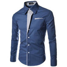 Novo 2021 primavera outono listrado algodão camisa masculina manga longa multicolorido magro vestido camisas masculina 2024 - compre barato