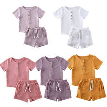 0-5Y Kids Baby Clothes Sets Cotton Linen Casual 2Pcs Child Short Sleeve T-shirt+Shorts Kids Boys Girls Clothing Set Tracksuit 2024 - buy cheap