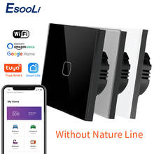 EsooLi Crystal Glass Panel EU/UK Standard 1/2/3 Gang Wall Light Touch Switch Tuya/Smart Life Wireless ControL Touch Light Switch 2024 - buy cheap