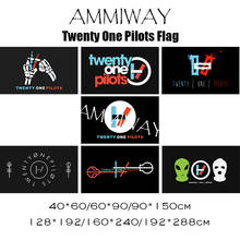 AMMIWAY-Bandera de cualquier tamaño de Twenty One Pilots, estandarte publicitario de poliéster, Hip Hop, banderas dobles individuales y pancarta con ojales de latón 2024 - compra barato