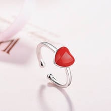 Todorova Simple Wedding Red Heart Rings Engagement Open Ring Dropshipping Fashion Jewelry Anel Accessories 2024 - buy cheap