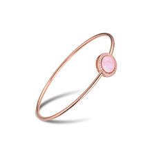 Pulseira rosa de ouro rosado autêntico faça você mesmo, pulseiras de pedra rosa da moda para mulheres, pulseiras para fazer joias 2024 - compre barato