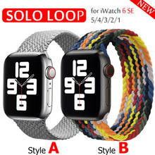 Braided Solo Loop Fabric Nylon Strap For Apple Watch band 44mm 40mm 38mm 42mm  Elastic belt Bracelet iWatch Series 6 SE 5 4 3 2024 - buy cheap