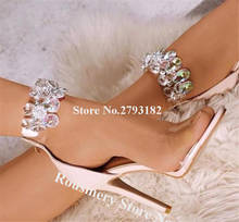 Women Elegant Open Toe One PVC Strap Stiletto Heel Diamond Sandals Ankle Crystal Cross Beige Black High Heel Sandals Dress Shoes 2024 - buy cheap