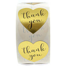 1" Foil Gold "THANK YOU" Stickers Love Heart Shape seal Labels stickers scrapbooking for Package stationery sticker 2024 - buy cheap