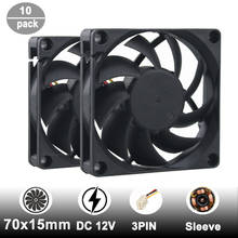 Gdstime 10 pcs FG 3Pin 7cm DC Cooling Fan 70mm x 15mm PC Fan 12V Inverter Computer Cooler Mute 2024 - buy cheap