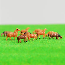 N Scale Model Painted Miniature Horses Farm Animals 1:150 ABS Plastic Diorama Toys Set Figures For Mini Prairie Layout Landscape 2024 - buy cheap