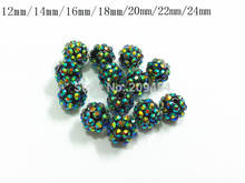 12mm/14mm/16mm/18mm/20mm/22mm/24mm azul oscuro verde resina AB cuentas de diamantes de imitación 2024 - compra barato