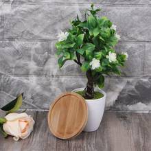Round Bamboo Wood Saucer Plant Tray Mini Plant Flower Pot Stand Favor Succulent Pot Tray Simple Elegant Design Home Balcony Deco 2024 - buy cheap