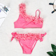 The new female children swimsuit split baby pink lace bikini swimsuit children   XYY-135 2024 - buy cheap