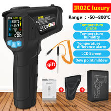 Termômetro infravermelho digital, medidor de temperatura a laser, sem contato, com sonda k, lcd 2024 - compre barato