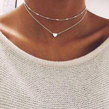 Simple Fashion Female Clavicle Peach Heart Necklace Women Multi-Layer Clavicle Neck Chain Heart-Shaped Pendant Choker Jewelry 2024 - buy cheap