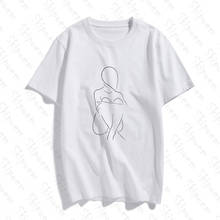 Абстрактная женская футболка с рисунком Женская Эстетическая корейский стиль Харадзюку каваи панк размера плюс хлопковая одежда с коротким рукавом футболки 2024 - купить недорого