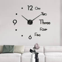 Большие настенные часы "сделай сам", 3D зеркальные наклейки с поверхностью, современный дизайн, украшение для дома и офиса, часы с наклейками, художественные настенные часы, кварцевые часы с иглой Z71 2024 - купить недорого