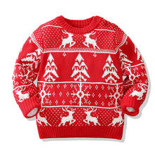 Рождественский осенний свитер с длинным рукавом для мальчиков и девочек, детская одежда, Зимний пуловер для маленьких мальчиков и девочек, свитера 2024 - купить недорого