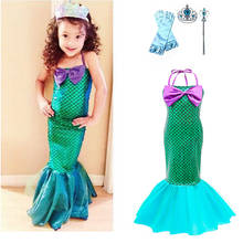 Girl Little Mermaid Princess Fancy Dress Up Costume Children Summer Dresses Kids Hallween Birthday Party Cosplay Outfit Clothing 2024 - buy cheap