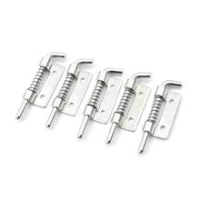 5pcs/lot Silver Spring Loaded Metal Security Barrel Bolt Latch Tone Spring Latches Door Cabinet Hinges Hardware 2024 - buy cheap