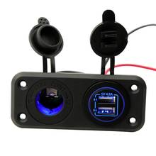 Panel cargador de doble toma USB, toma de corriente de coche para barco y motocicleta, 4.8A, 12V, 24V 2024 - compra barato