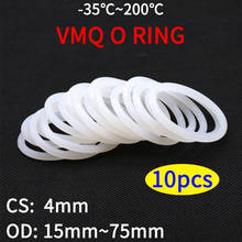 10pcs VMQ White Silicone O Ring Gasket CS 4mm OD 15 ~ 75mm Food Grade Rubber Insulate Round O Shape Seal  o-ring silicone rings 2024 - buy cheap