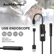 Kebidumei 7mm mini usb endoscópio 1m à prova dwaterproof água 720p hd borescope serpente inspeção tubo câmera de vídeo adaptar para o telefone inteligente 2024 - compre barato