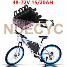 48v/52v/60v 20ah, bateria de lítio 72v 15ah com bloco bonde da bateria de lítio do triângulo da bicicleta do carregador 4a para o jogo de 1000w-3000w ebike 2024 - compre barato