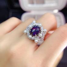 Elegante anillo de compromiso para boda, anillo de ópalo 100% Natural y Real, de Plata de Ley 925 para aniversario 2024 - compra barato