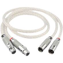 Hi-End 8AG Silver Plated OCC 16 Strands Audio Cable With Carbon Fiber 3pins XLR Balanced cable 2024 - buy cheap
