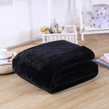 11Soft Solid Black Color Coral Fleece Blanket Warm Sofa Cover Twin Queen Size Fluffy Flannel Mink Throw Plaid Plane Blankets 2024 - buy cheap