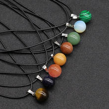 Retro Healing Chakra Stone Pendant Necklaces Simple 14mm Round Ball Real Natural Opal Tiger Eye Quartz Stone Pendant Necklaces 2024 - buy cheap
