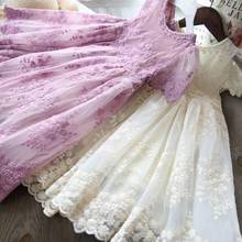 Кружевное платье принцессы для маленьких девочек; Газовые вечерние платья без рукавов для свадьбы; Одежда для малышей; От 2 до 8 лет; E88637 2024 - купить недорого